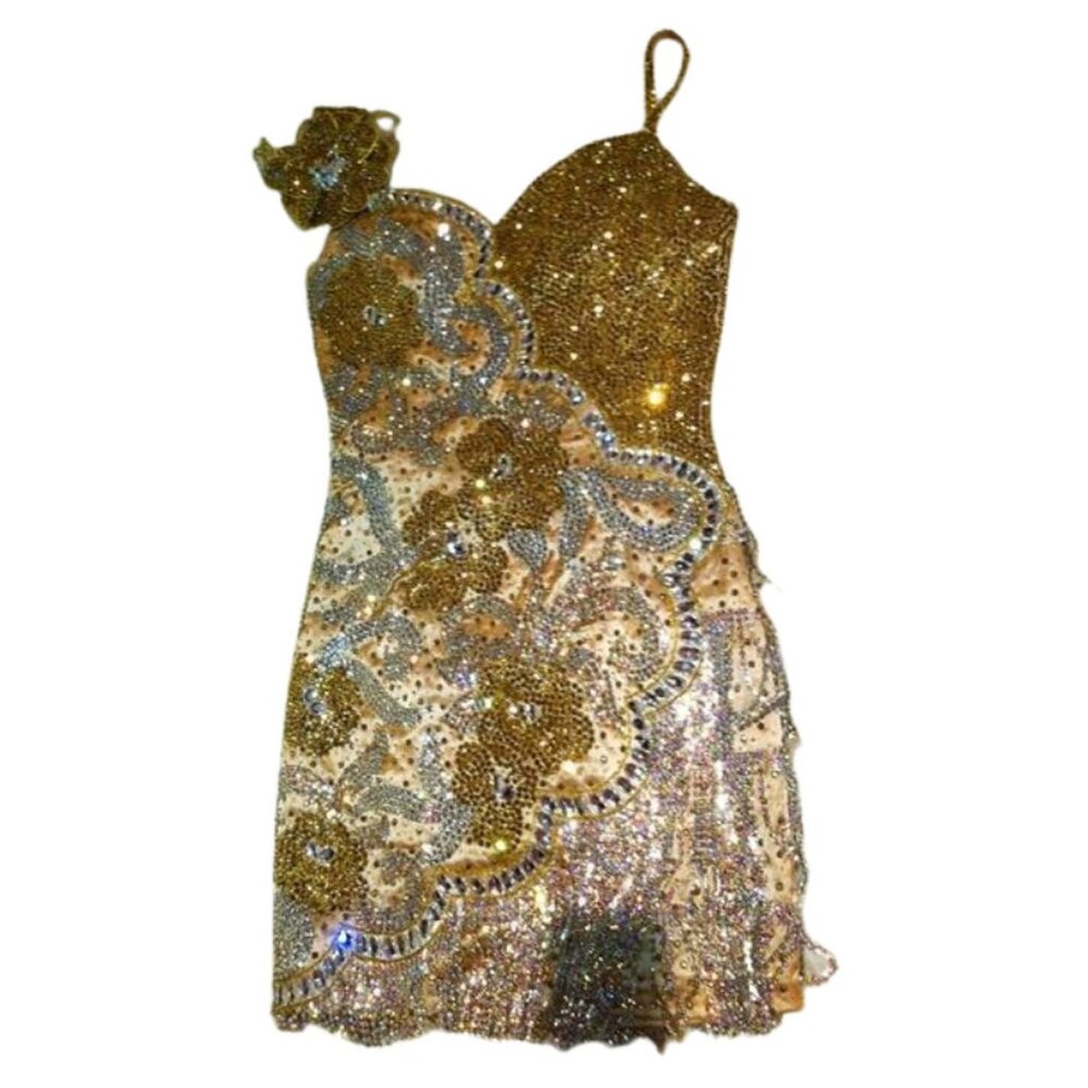 👑Work of art Swarovski Crystals Couture Pageant Prom One of a kind Custom Dress - Picture 6 of 12